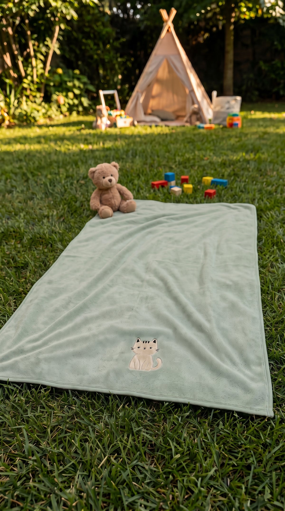 Toalla corporal Gatitos 70x140 cm - Gatito Explorador (Verde)