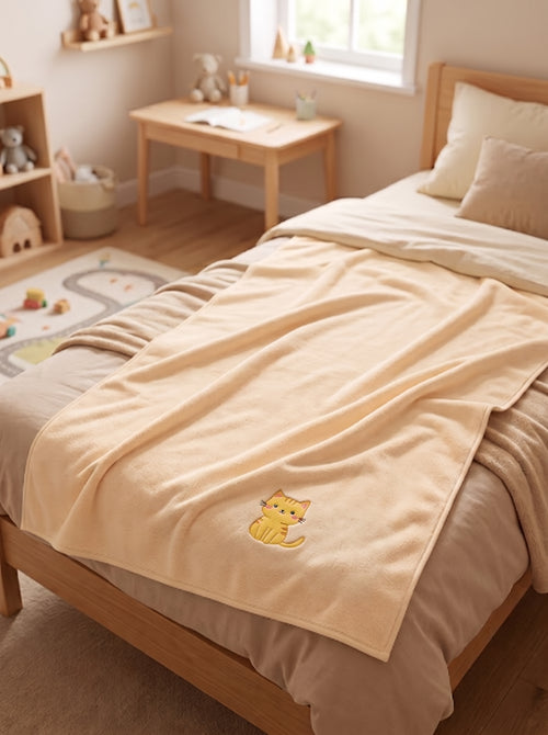 Toalla corporal Gatitos 70x140 cm - Gatito Soñador (Beige)