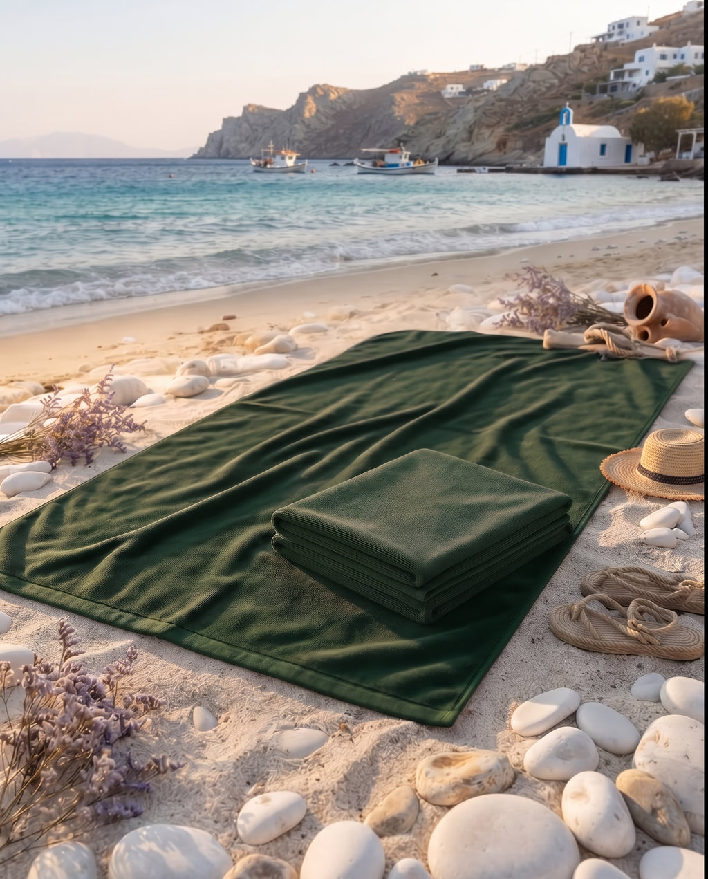 Toallón de microfibra XL 90x180 cm - Verde Oliva